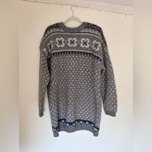 American Eagle Outfitters Oversized Nordic Patterned Wool Blend Sweater Dress